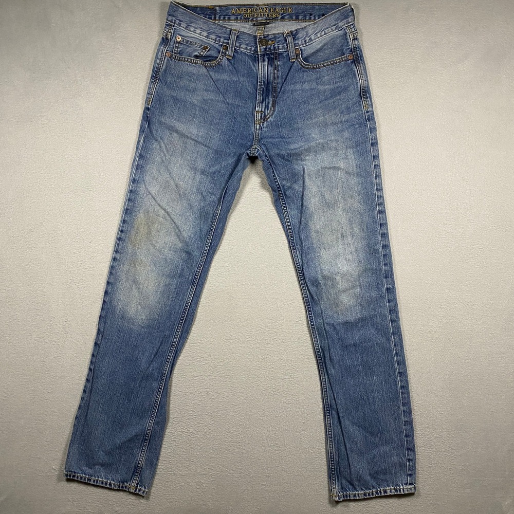 American Eagle Jeans Mens 29x32 Blue Original Straight Leg Medium Wash Cotton